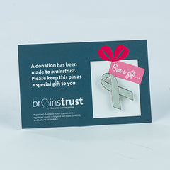 Grey Ribbon Pin for brain tumour awareness