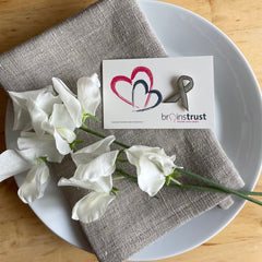 Wedding Favours Grey Ribbon Pin for brain tumour awareness