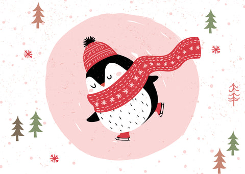 'Christmas Penguin in a Red Scarf' Christmas cards, pack of 10