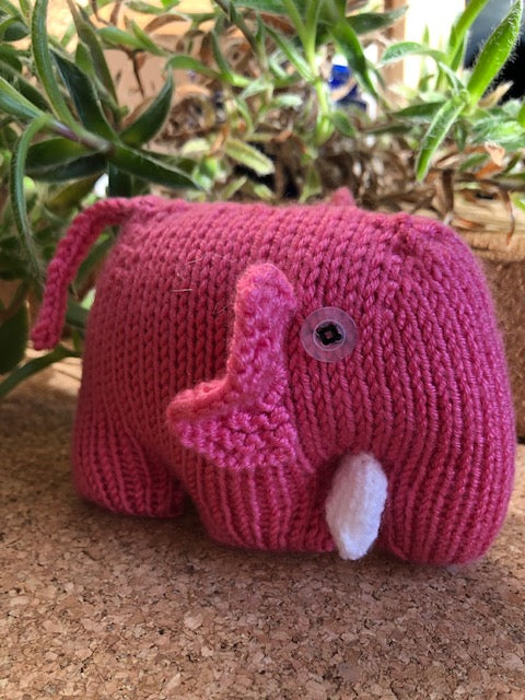 Knitted Elephant - Tony