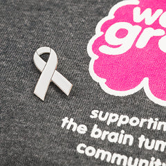 Grey Ribbon Pin for brain tumour awareness